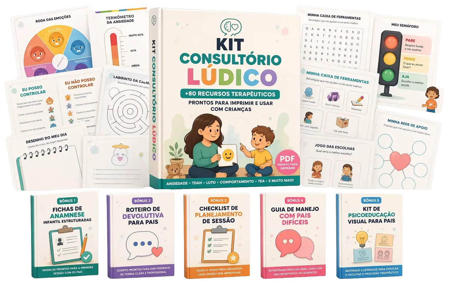 Kit Consultório Lúdico — recursos terapêuticos impressos