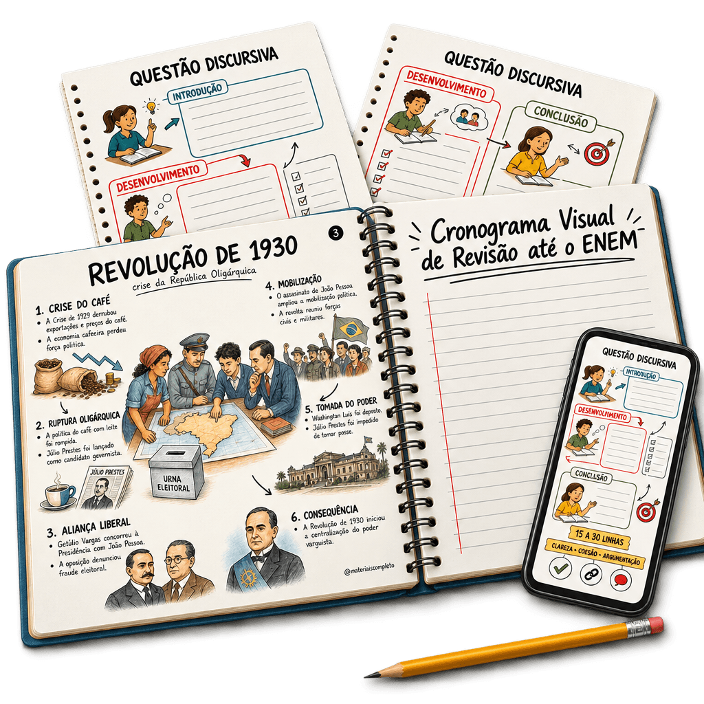 Cronograma Visual de Revisão até o ENEM