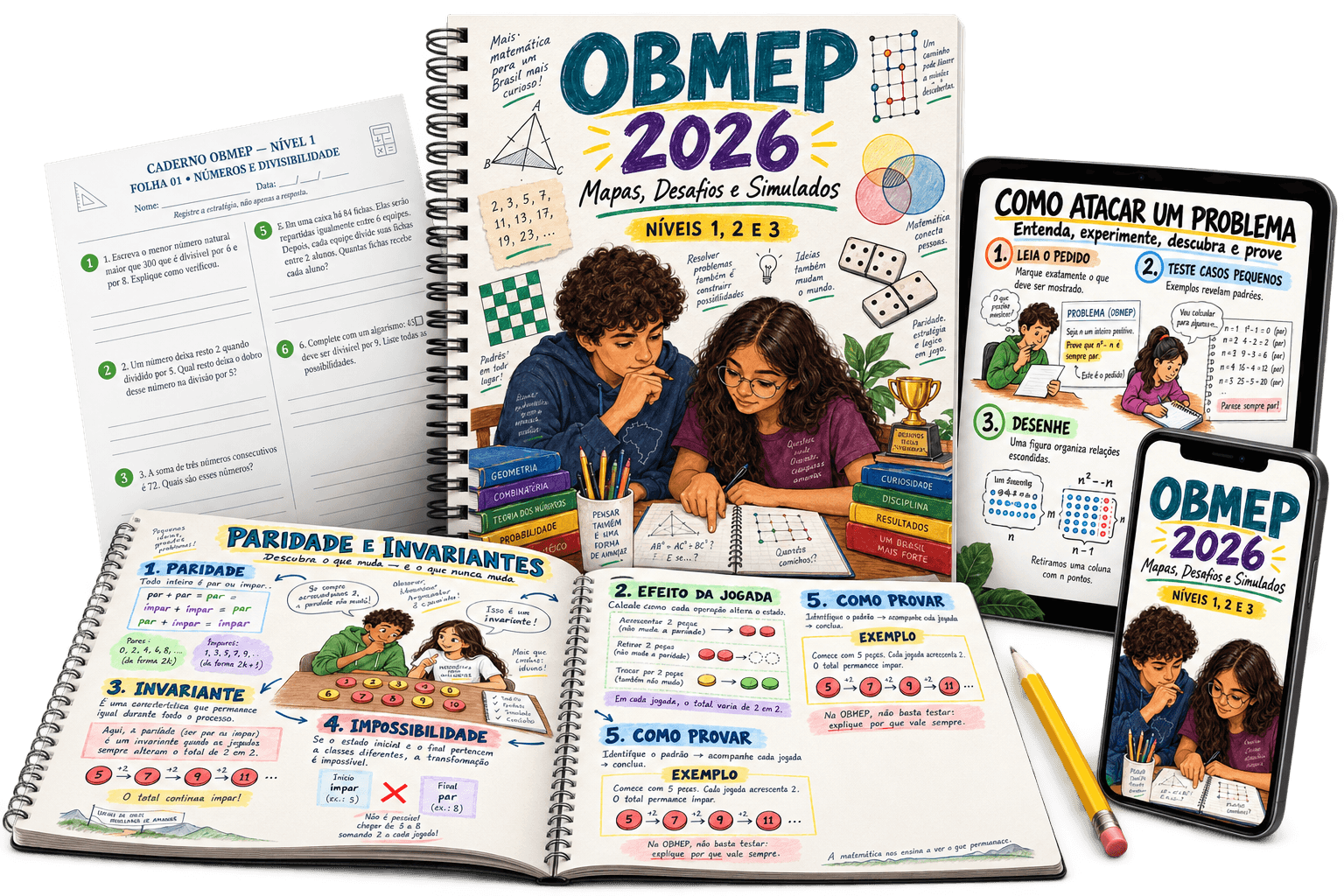 Amostras do material de preparação para a segunda fase da OBMEP